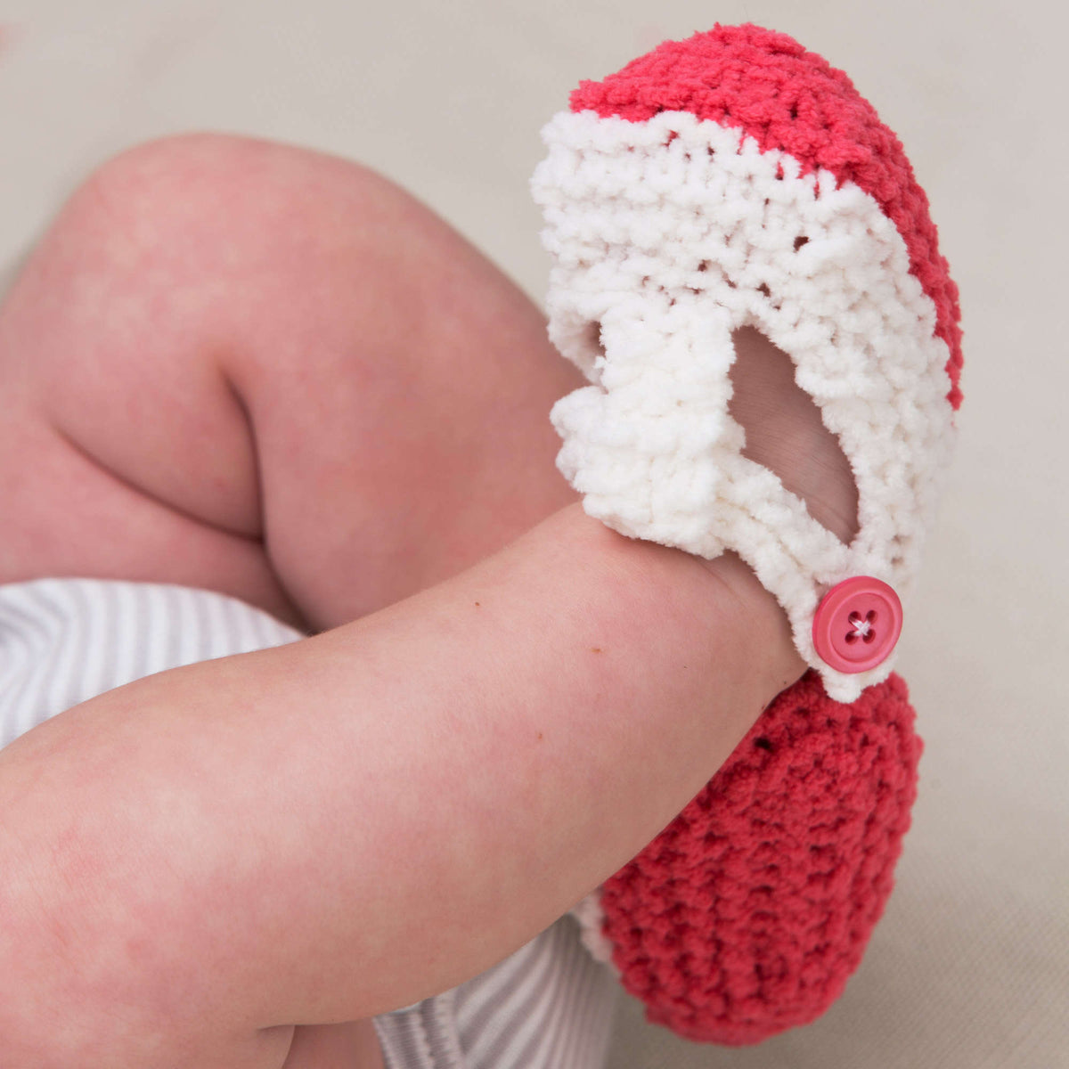 Knit Booties made in Red Heart Cutie Pie Yarn