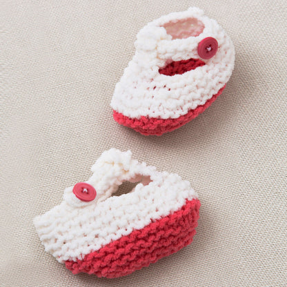 Red Heart Knit Coral Cutie Hat & Booties Knit Booties made in Red Heart Cutie Pie Yarn