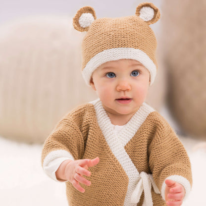 Red Heart Knit Teddy Sweater and Hat Knit Hat made in Red Heart Anne Geddes Baby Yarn
