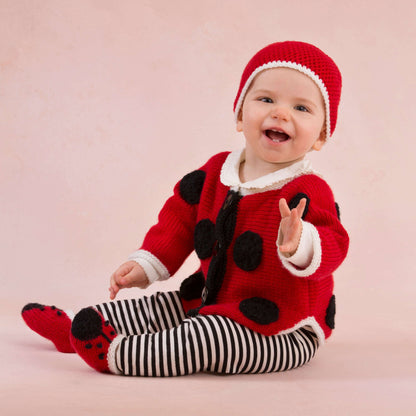 Red Heart Knit Sweet Lady Bug Baby Set Knit Set made in Red Heart Anne Geddes Baby Yarn