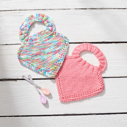 Red Heart Knit Baby Bibs Knit Bib made in Red Heart Baby Hugs Medium Yarn
