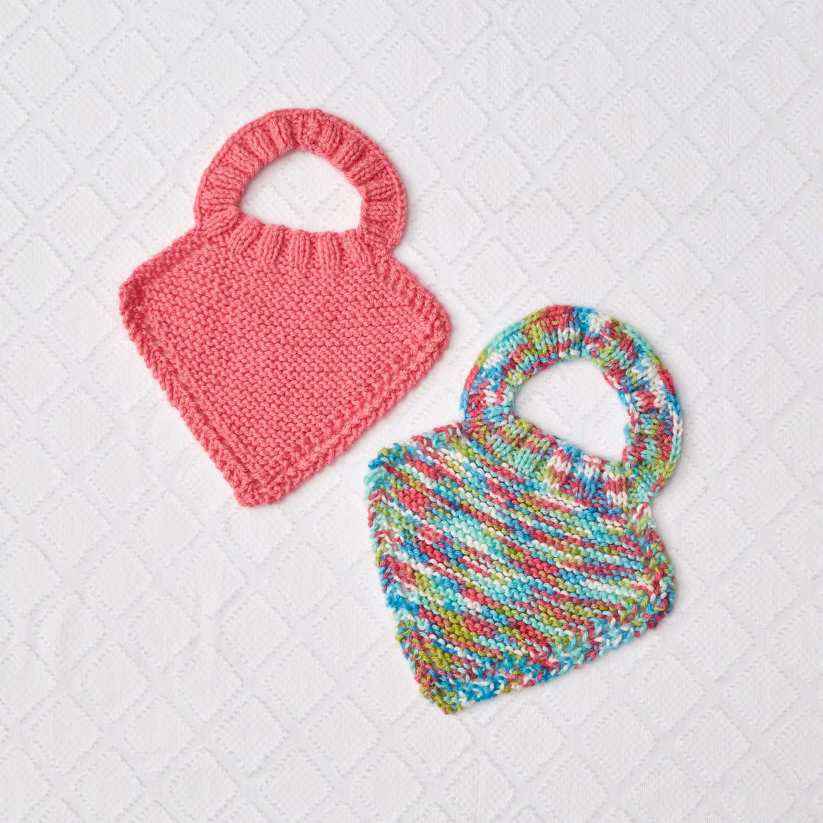 Knit Bib made in Red Heart Baby Hugs Medium Yarn