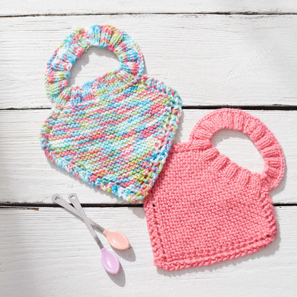 Red Heart Knit Baby Bibs Knit Bib made in Red Heart Baby Hugs Medium Yarn