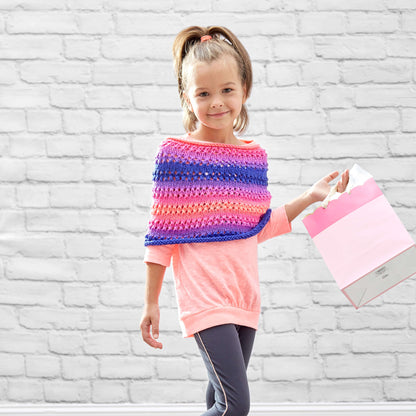 Red Heart Cozy Kiddo Poncho Knit Poncho made in Red Heart Super Saver Yarn
