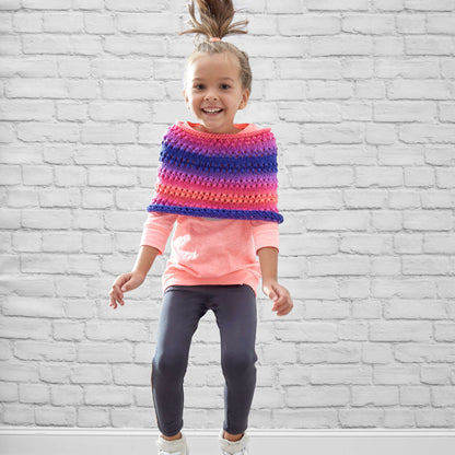 Red Heart Cozy Kiddo Poncho Knit Poncho made in Red Heart Super Saver Yarn
