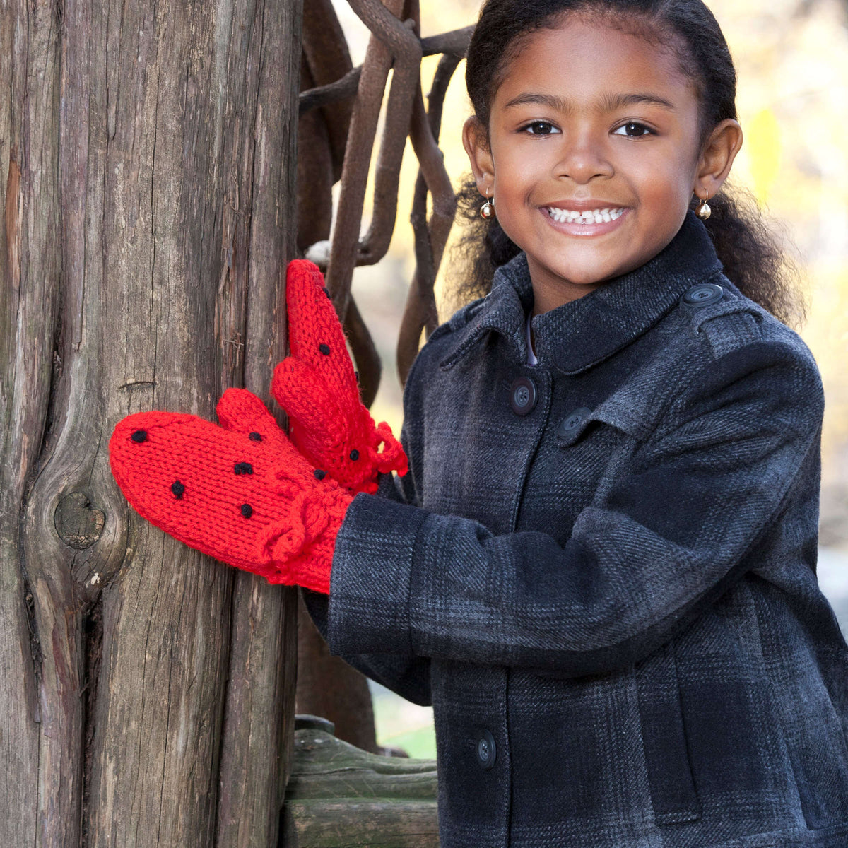 Knit Mittens made in Red Heart Super Saver Yarn