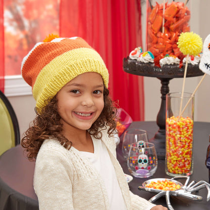Red Heart Knit Candy Corn Slouchy Hat Knit Hat made in Red Heart Baby Hugs Medium Yarn