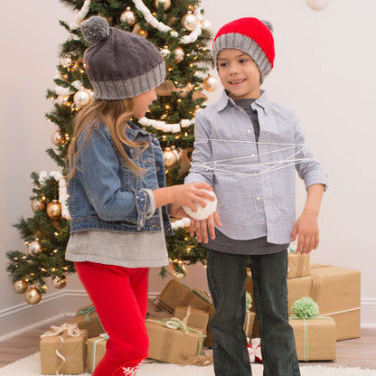 Red Heart Knit Two-Tone Kids' Hats Knit Hat made in Red Heart Soft Yarn