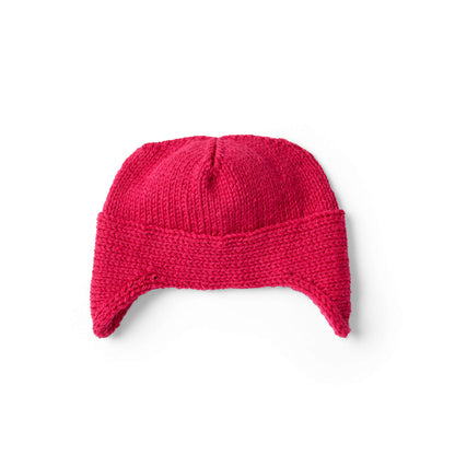 Red Heart Knit Earflap Hat 8/10 yrs
