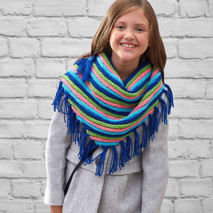 Red Heart Knit Girls' Fringed Scarf Knit Scarf made in Red Heart Super Saver Yarn