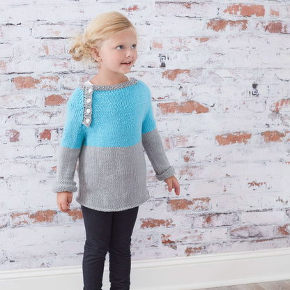Red Heart School Days Raglan Pullover Knit Pullover made in Red Heart Baby Hugs Medium Yarn