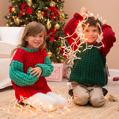 Red Heart Knit Jolly Kid's Sweaters Knit Sweater made in Red Heart With Love Yarn
