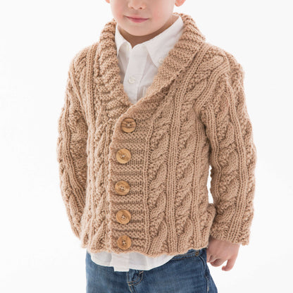 Red Heart Little Man Cable Knit Cardigan Knit Cardigan made in Red Heart Baby Hugs Medium Yarn