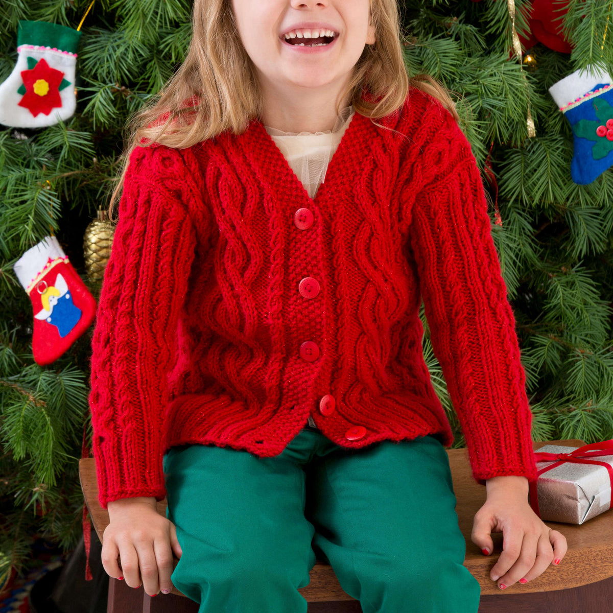 Knit Sweater made in Red Heart Shimmer Yarn