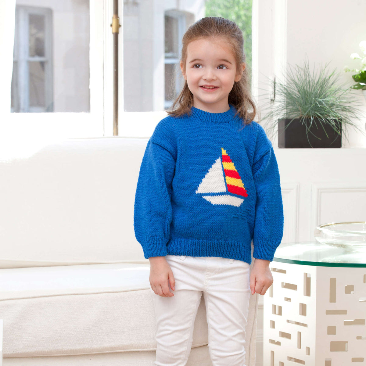 Knit Sweater made in Red Heart Sport Yarn