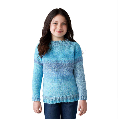 Red Heart Childs Top Down Knit Pullover 2 yrs