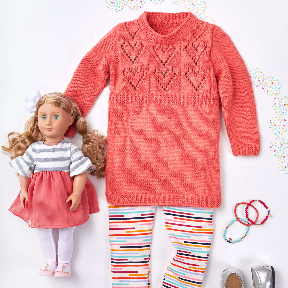 Knit Tunic made in Red Heart Baby Hugs Light Yarn