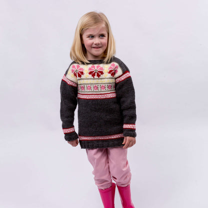 Red Heart Knit Girls Fair Isle Tunic Knit Tunic made in Red Heart Super Saver Yarn