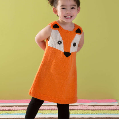 Red Heart Knit Child's Foxy Tunic Knit Tunic made in Red Heart Anne Geddes Baby Yarn