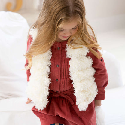 Red Heart Knit Child's Trendy Fur Vest Knit Vest made in Red Heart Soft Baby Steps Yarn