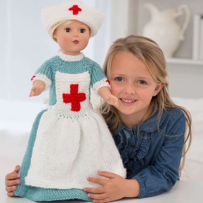 Red Heart Caring Nurse Doll to Knit Knit Toy made in Red Heart Yarn
