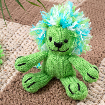 Red Heart Knit Leon the Lion Ornament Knit Ornament made in Red Heart Yarn