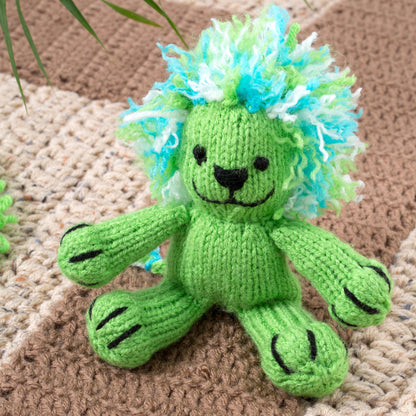 Red Heart Knit Leon the Lion Ornament Knit Toy made in Red Heart Yarn