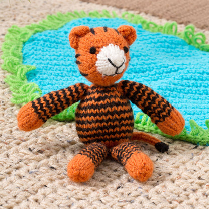 Red Heart Knit Tracy the Tiger Knit Toy made in Red Heart Yarn