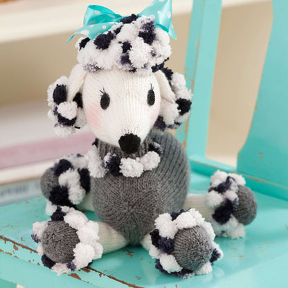 Red Heart Knit Dominique Pomp-a-Poodle Knit Toy made in Red Heart Yarn