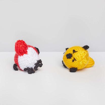 Red Heart George and Hubert Knit Bird Knit Toy made in Red Heart Yarn