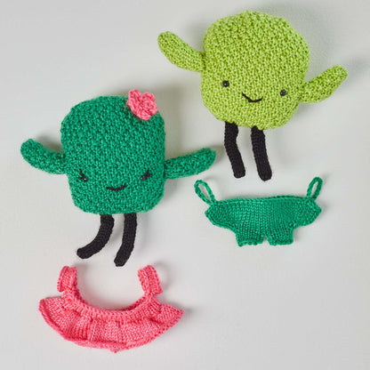 Red Heart Prickles and Pear Knit Cactus Knit Toy made in Red Heart Yarn