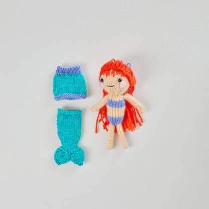 Red Heart Knit Tina & Nina Mermaid Knit Costume made in Red Heart Amigurumi Yarn