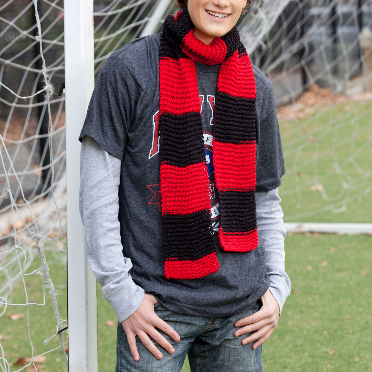 Knit Scarf made in Red Heart Boutique Yarn