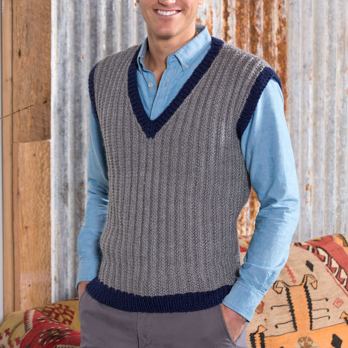 Knit Vest made in Red Heart Soft Yarn