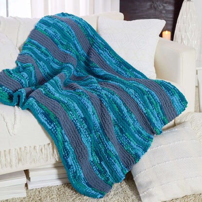 Red Heart Cozy-Up Knit throw Knit throw made in Red Heart Sweet Home Yarn