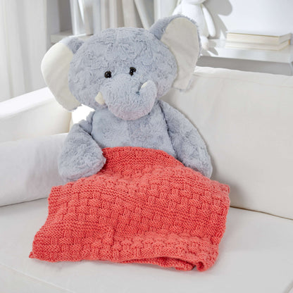 Red Heart Bright and Cuddly Basketweave Knit Blanket Knit Blanket made in Red Heart Bunches of Hugs Yarn