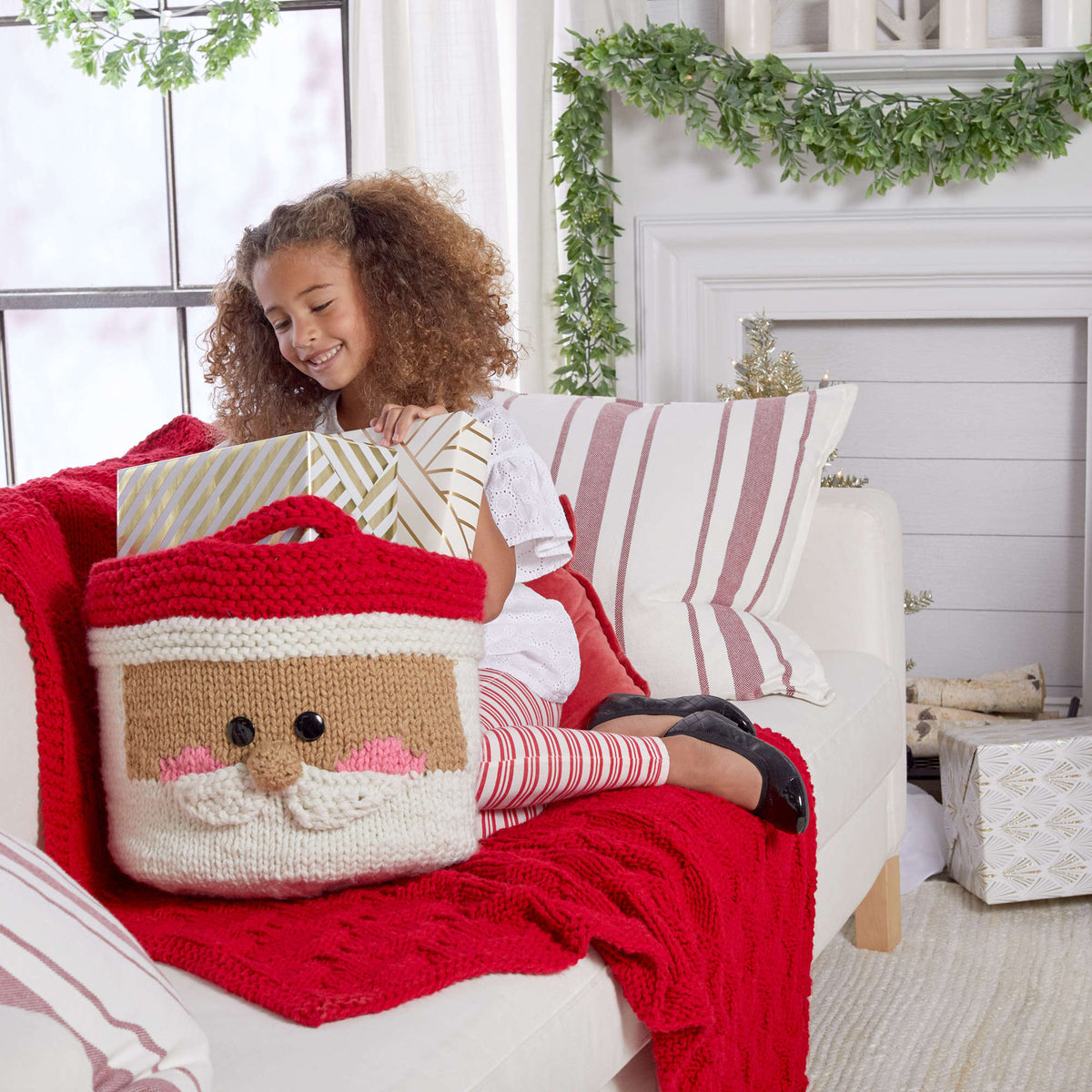 Knit Throw made in Red Heart With Love Yarn