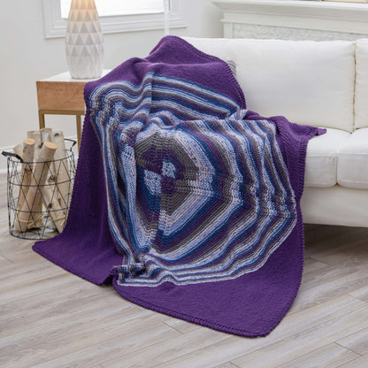 Red Heart Knit Four-Square Diagonal Throw Knit Throw made in Red Heart With Love Yarn