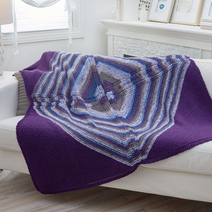 Red Heart Knit Four-Square Diagonal Throw Knit Throw made in Red Heart With Love Yarn