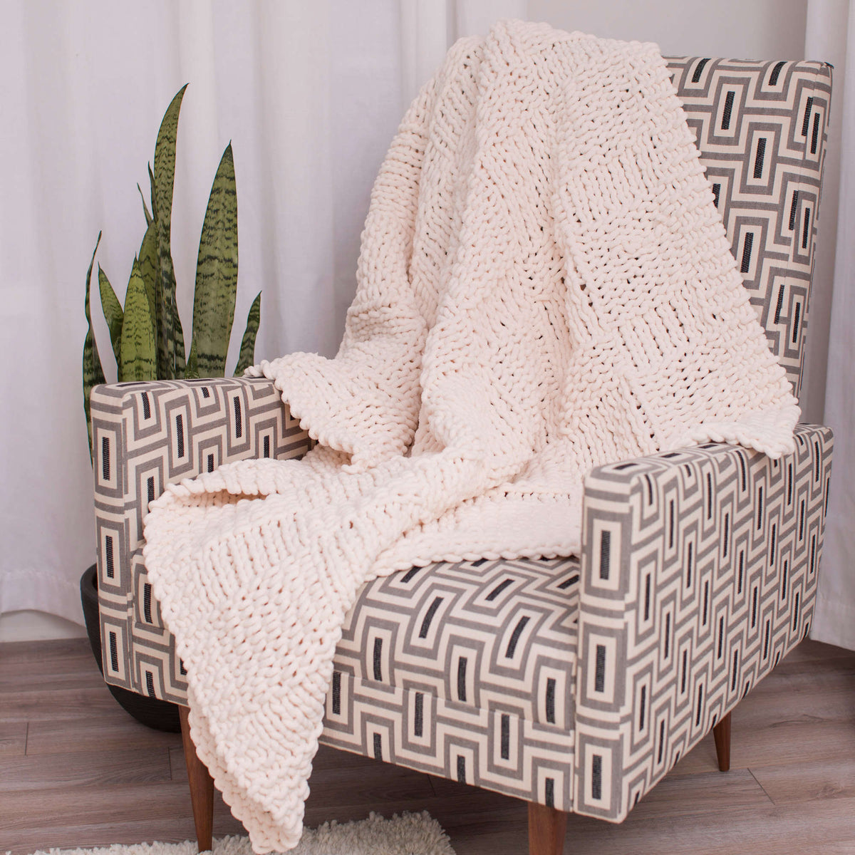 Knit Throw made in Red Heart Sweet Yarn