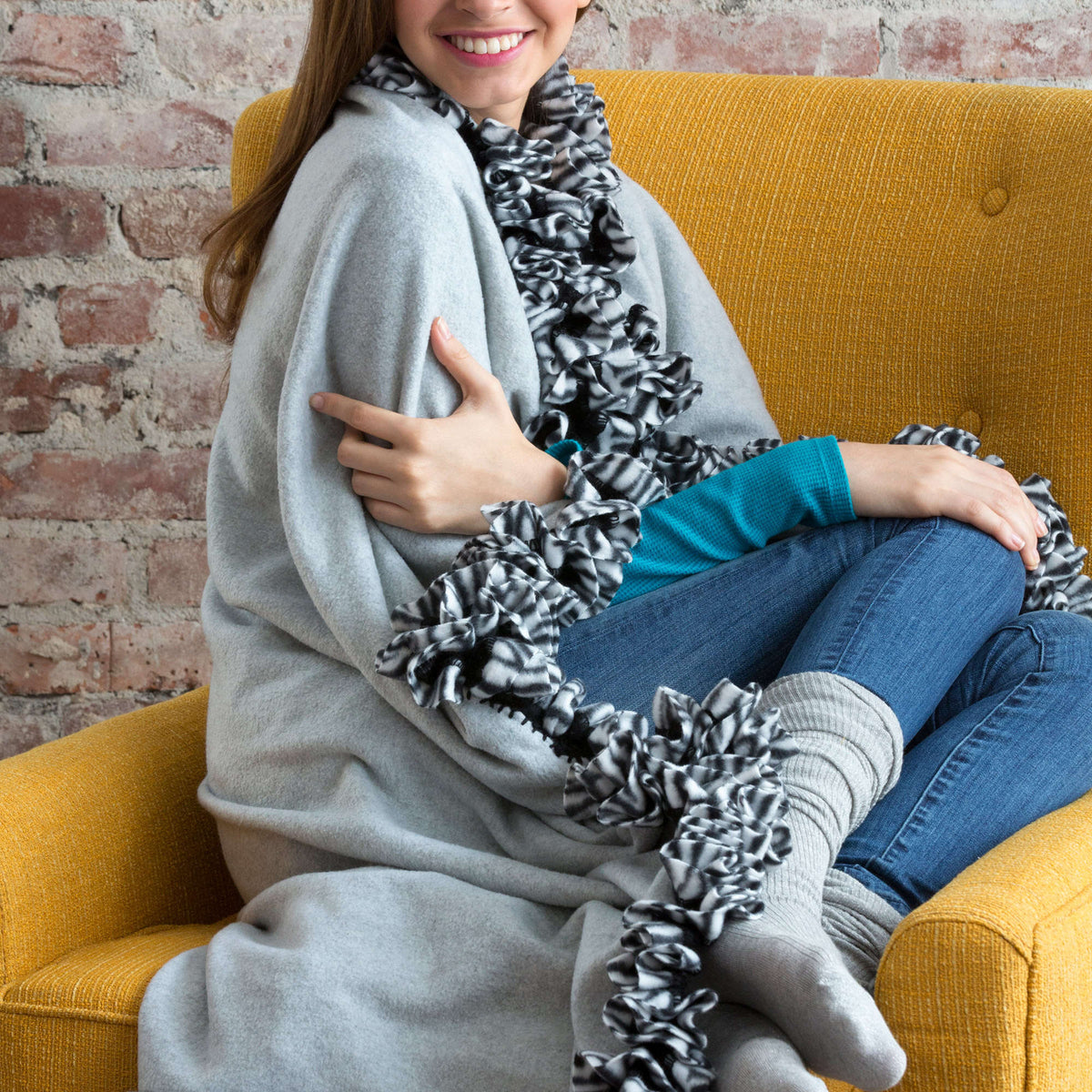 Knit Blanket made in Red Heart Super Saver Yarn