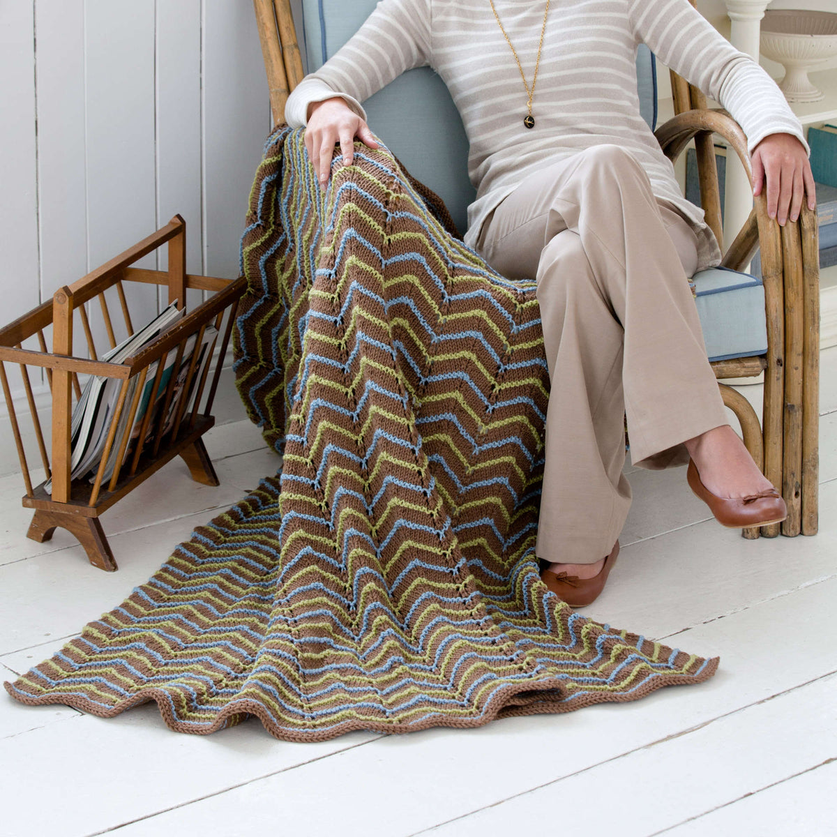 Knit Throw made in Red Heart Super Saver Yarn