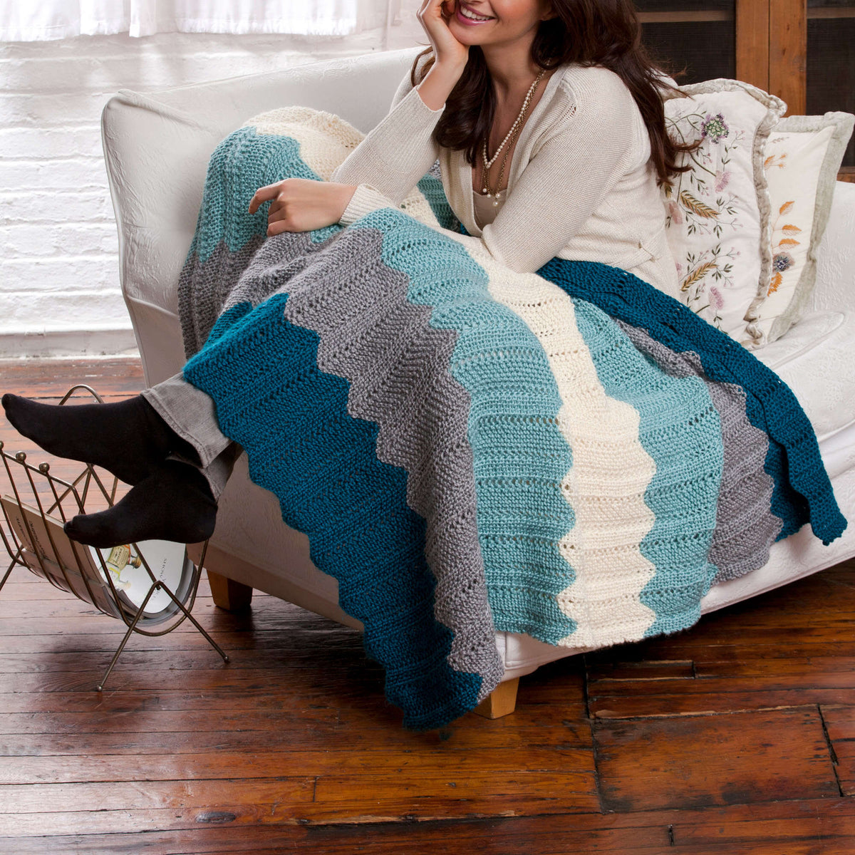 Knit Throw made in Red Heart Soft Yarn