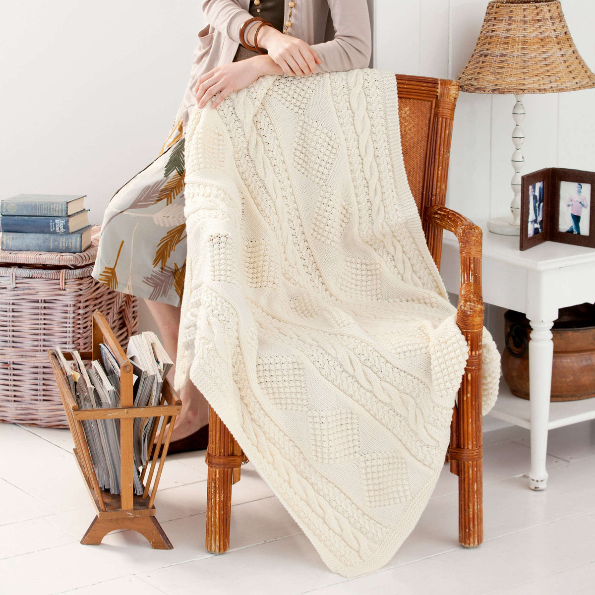Knit Throw made in Red Heart Super Saver Yarn