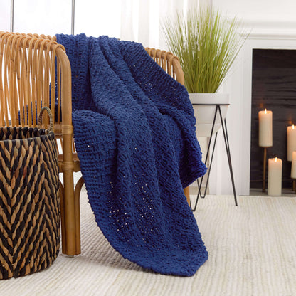 Red Heart Simple Textured Knit Throw Knit Throw made in Red Heart Sweet Home Yarn