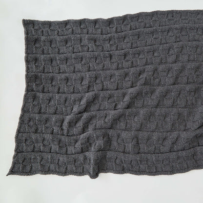 Red Heart Knit Reversible Block Throw Knit Throw made in Red Heart Comfort Yarn