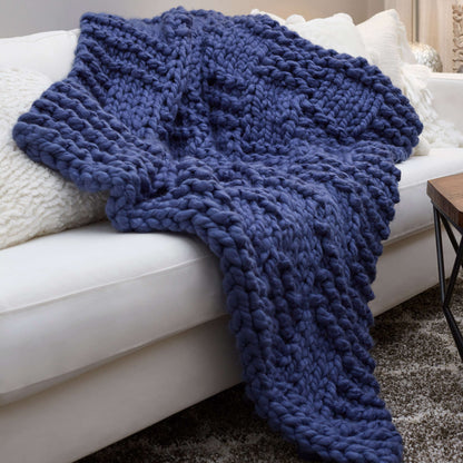 Red Heart Knit Basketweave Throw Knit Throw made in Red Heart Boutique Yarn