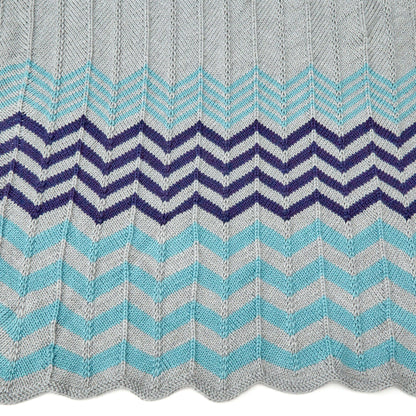 Red Heart Relaxing Ripple Throw Knit Throw made in Red Heart Soft Essentials Yarn