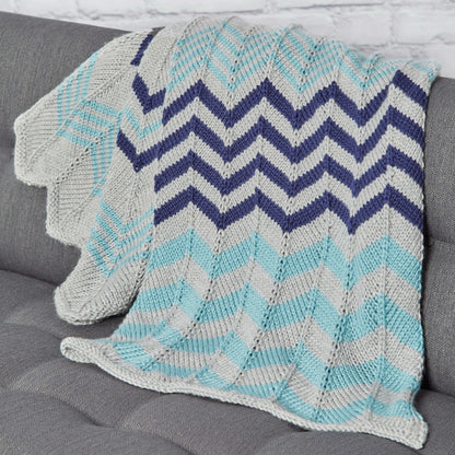 Red Heart Relaxing Ripple Throw Knit Throw made in Red Heart Soft Essentials Yarn