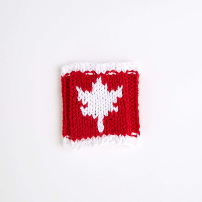 Red Heart Knit Maple Leaf Cup Cozy Knit Cozy made in Red Heart With Love Yarn